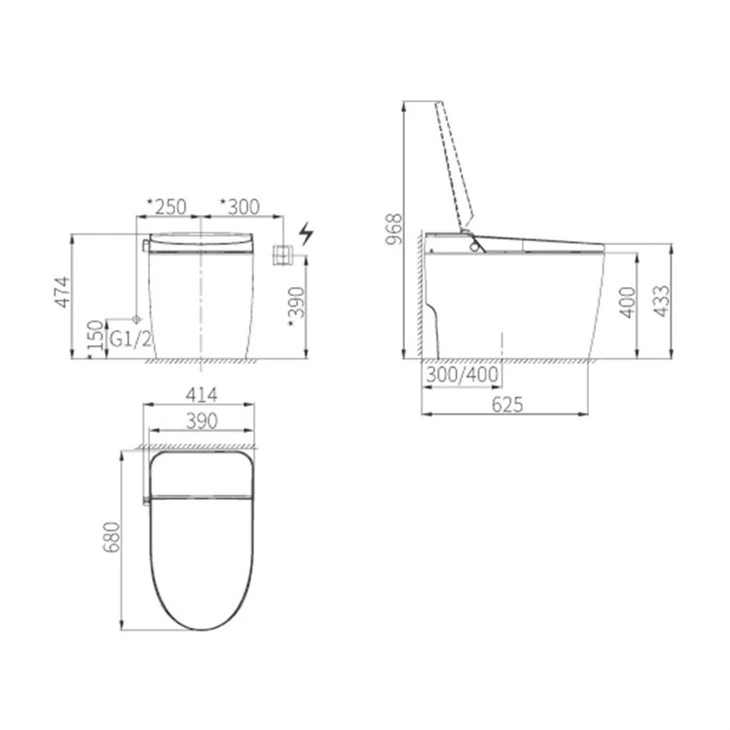 Smart Toilet size